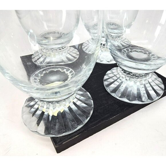 Mikasa Crystal Footed Iced Tea Glasses Icicles Set Of 4 Decorative Bases JJ3803 - Picture 5 of 8